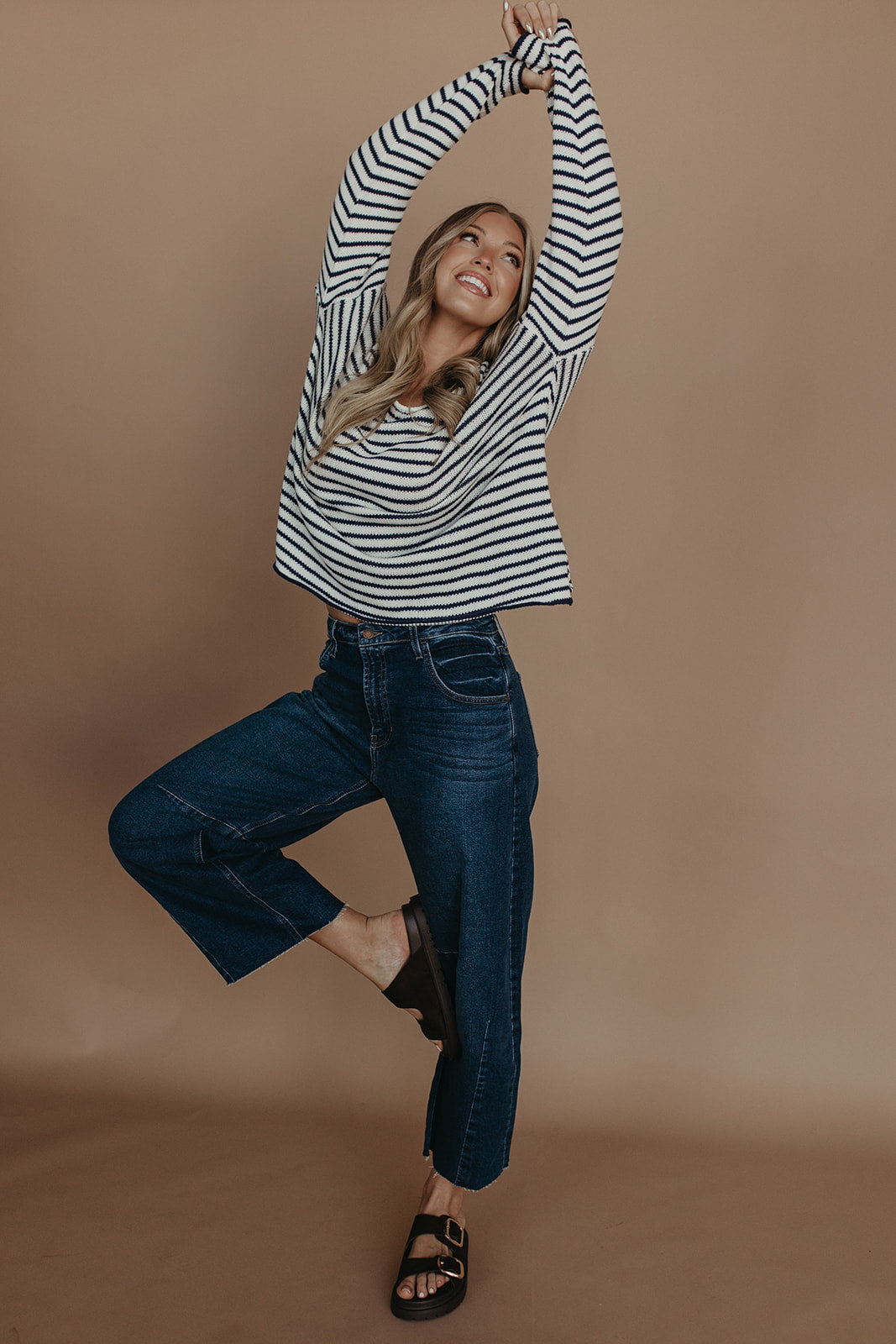 THE JESSICA STRIPED SWEATER IN NAVY