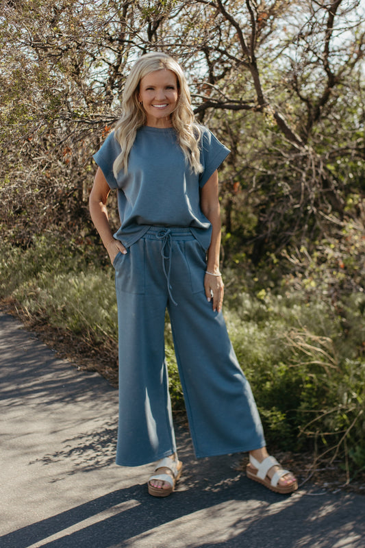 THE GENEVIEVE MINERAL WASHED BOTTOMS IN BLUE
