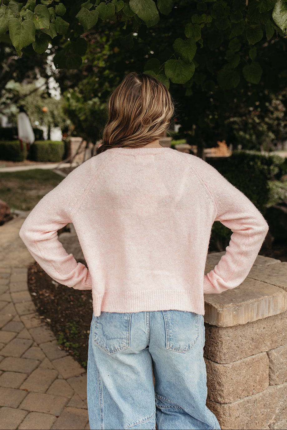 THE JOCELYN BLOSSOM SEASON CARDIGAN IN PASTEL PINK