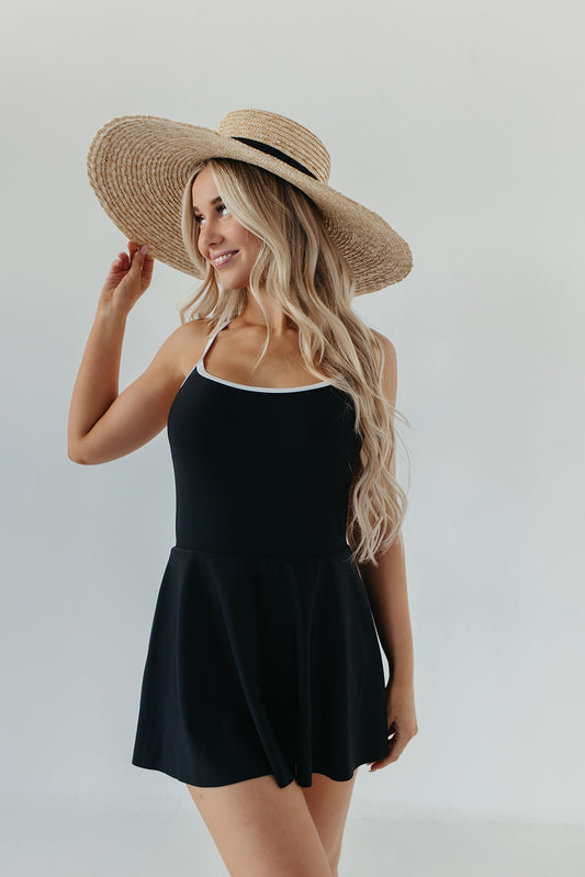 ACTIVE SWIM DRESS IN BLACK BY PINK DESERT