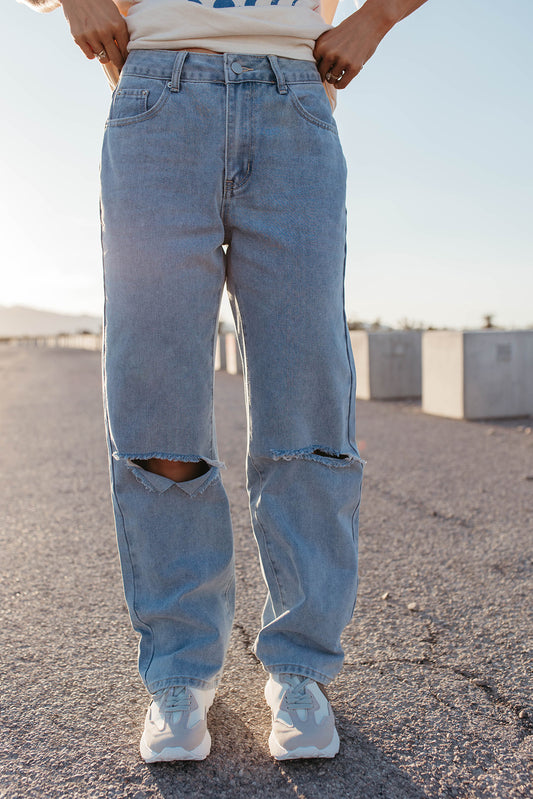 THE LEXIE LOOSE STRAIGHT LEG RIPPED JEANS