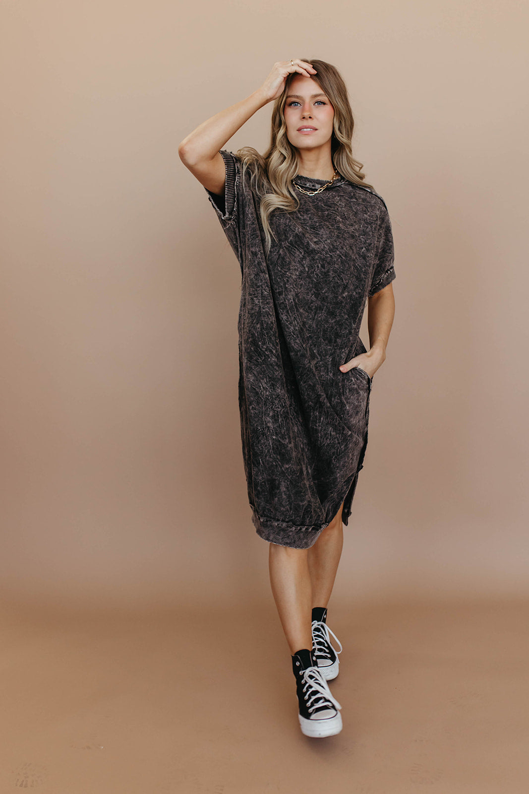 THE AINSLEY DRESS IN ACID BLACK