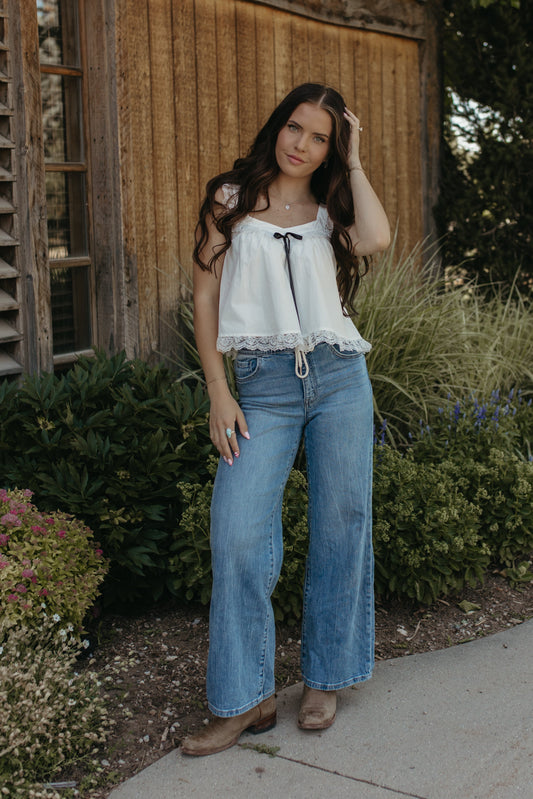 THE LILOU LACE DETAIL TANK