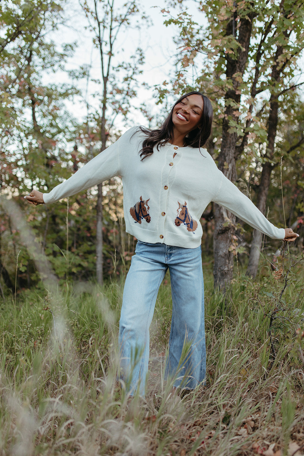 THE JESSIE COWGIRL CARDIGAN IN IVORY