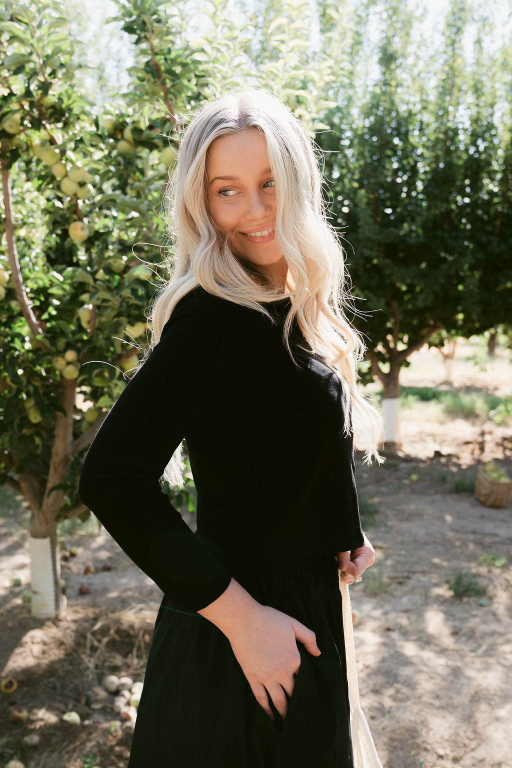 THE TRACIE CARDIGAN AND SKIRT SET IN BLACK