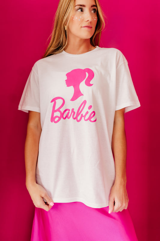 THE BARBIE GIRL GRAPHIC TEE IN WHITE