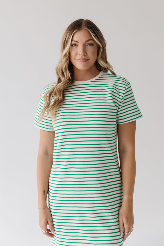THE RYAN STRIPED MAXI DRESS IN GREEN