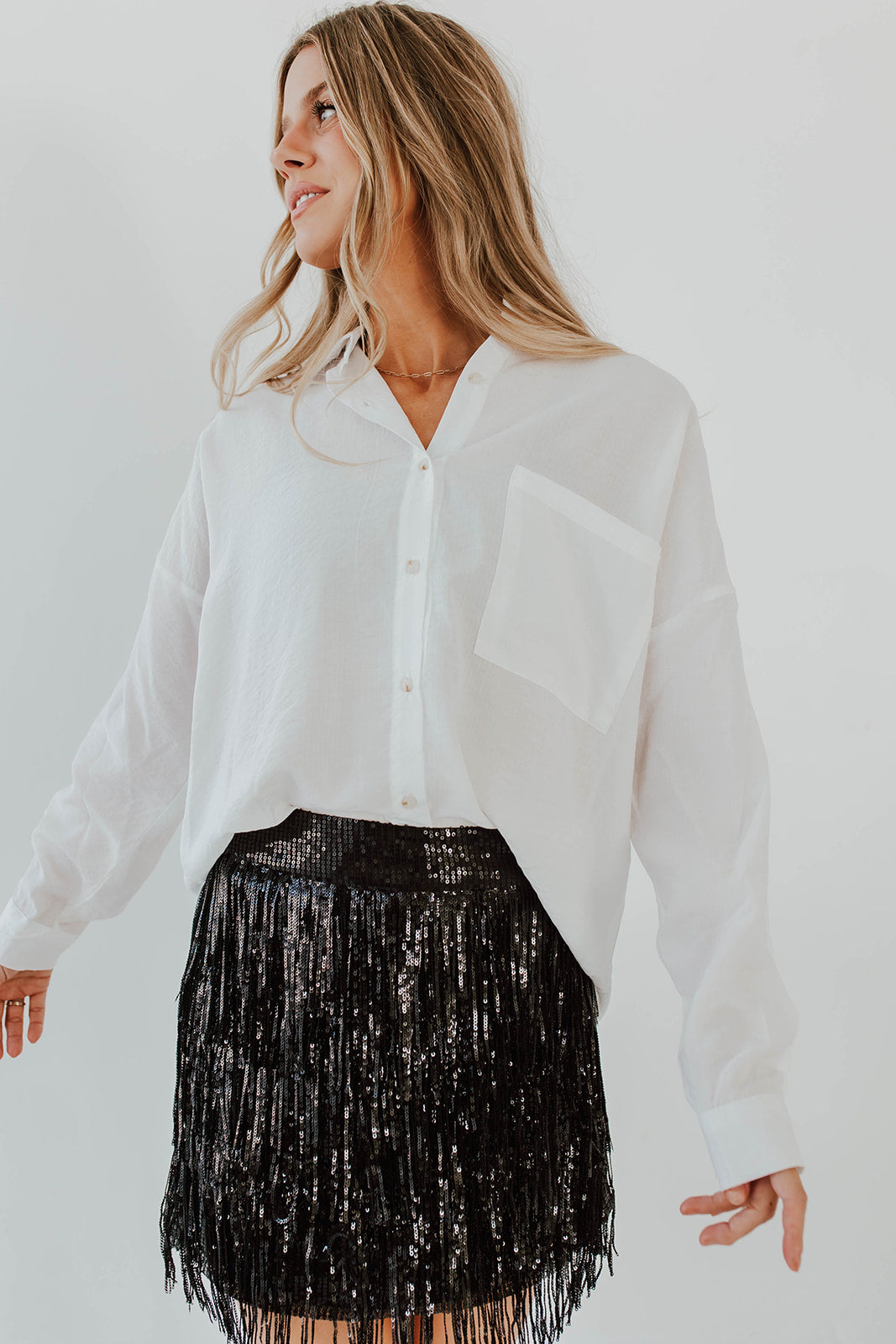 Incorporating the Fringe Mini Skirt into Different Settings