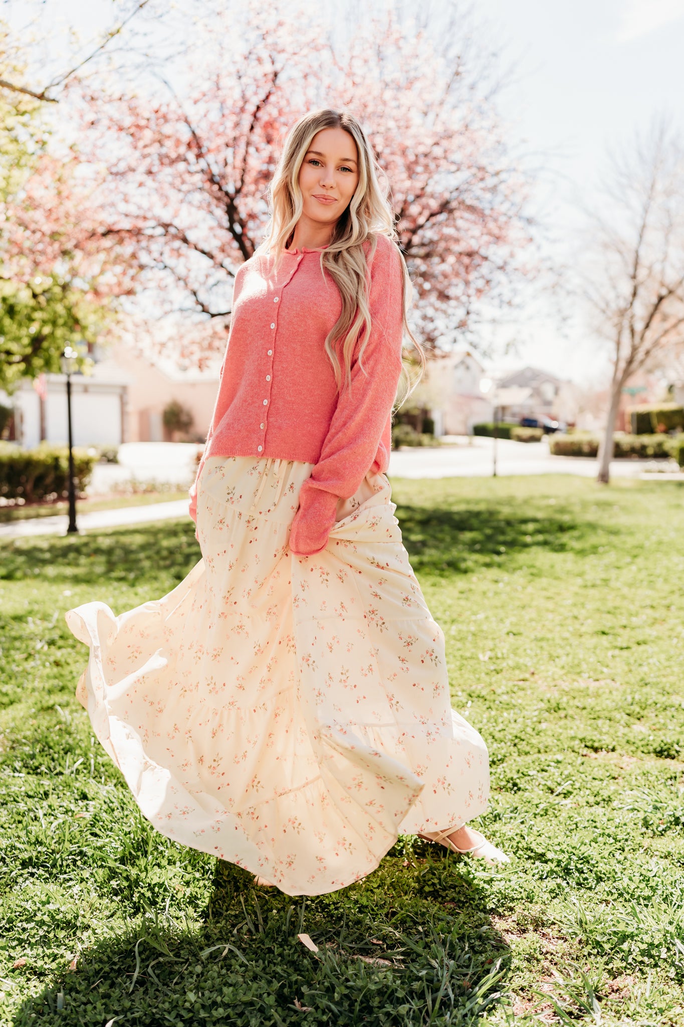 THE LARISSA FLORAL PRINT SKIRT IN YELLOW