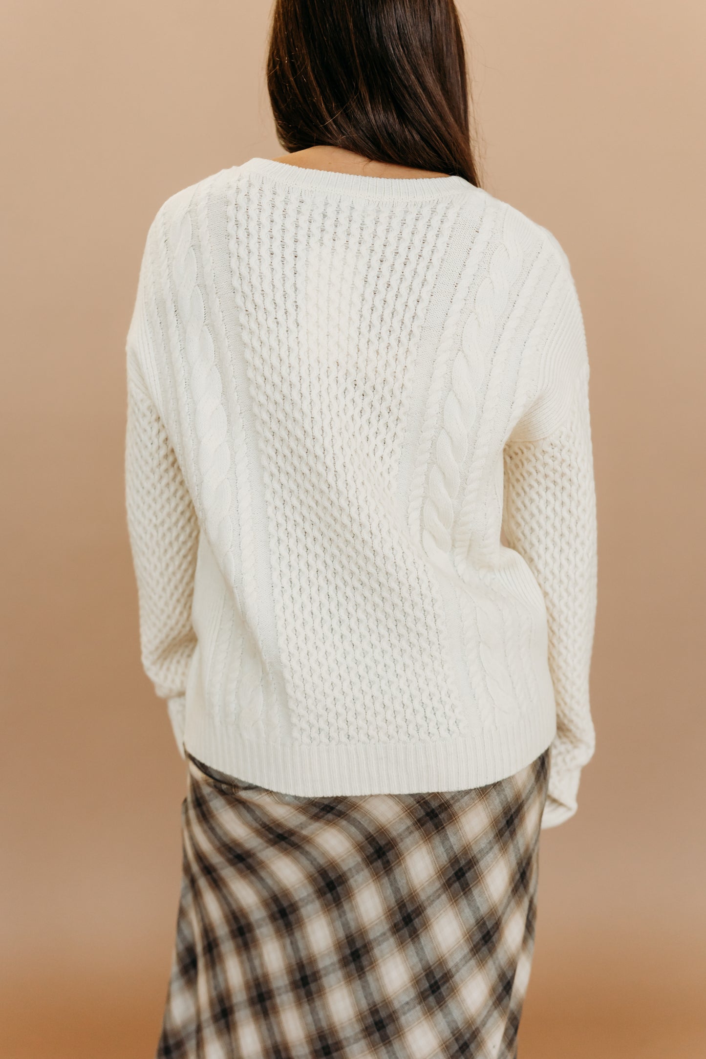 THE LYSANDRA KNIT SWEATER IN CREAM