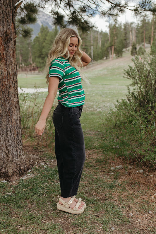THE SEVYN STRIPED TOP IN GREEN