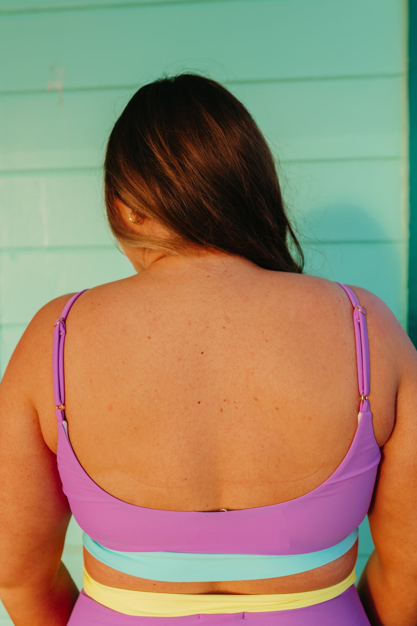 PIER 49 SWIM TOP IN ELECTRIC PURPLE BY PINK DESERT