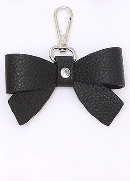 THE MIDNIGHT BOW BAG CHARM IN BLACK