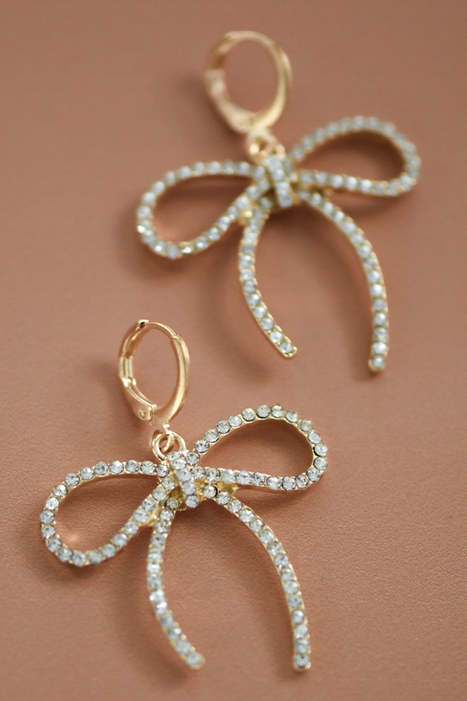 THE DIAMOND BOW DANGLE EARRINGS