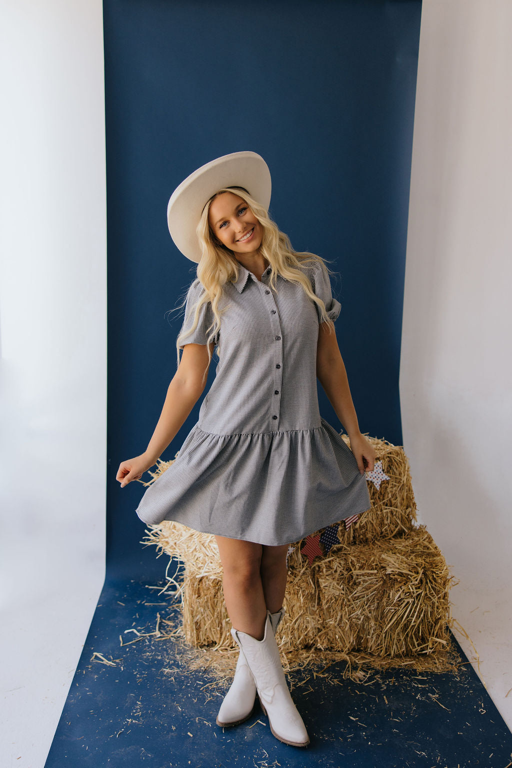 THE NORI MINI DRESS IN BLACK CHECKER