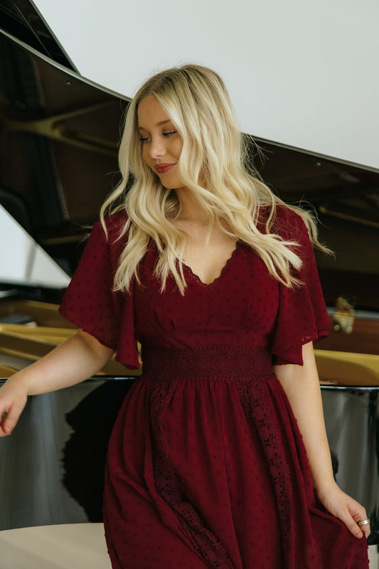 THE SERAFINA MAXI DRESS IN BURGUNDY