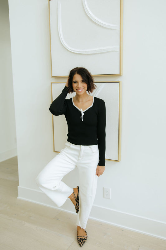 THE ABBA RIBBED LONG SLEEVE IN BLACK