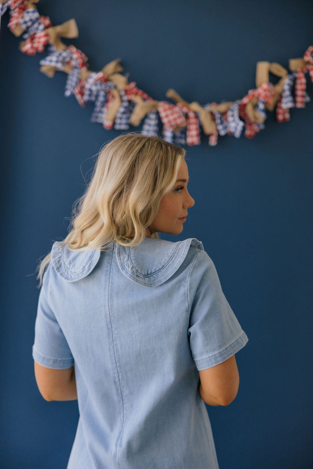 THE NICKIE DENIM MIDI DRESS IN LIGHT DENIM