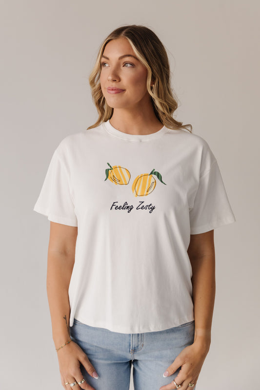 THE LILAH LEMON TEE IN WHITE