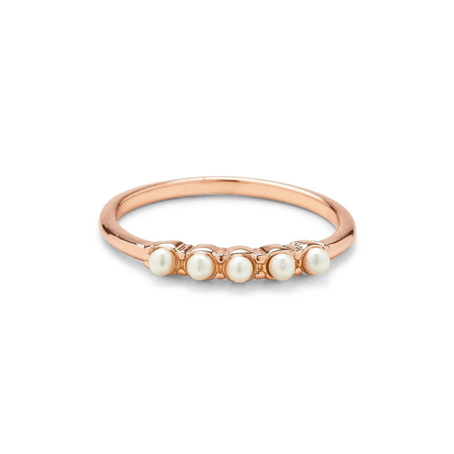 PURA VIDA BIG MINI PEARL PAVE RING IN ROSE GOLD