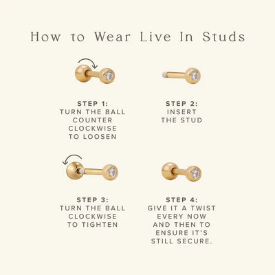LIVE IN STUDS STAR EARRINGS - SILVER - MADE BY MARY