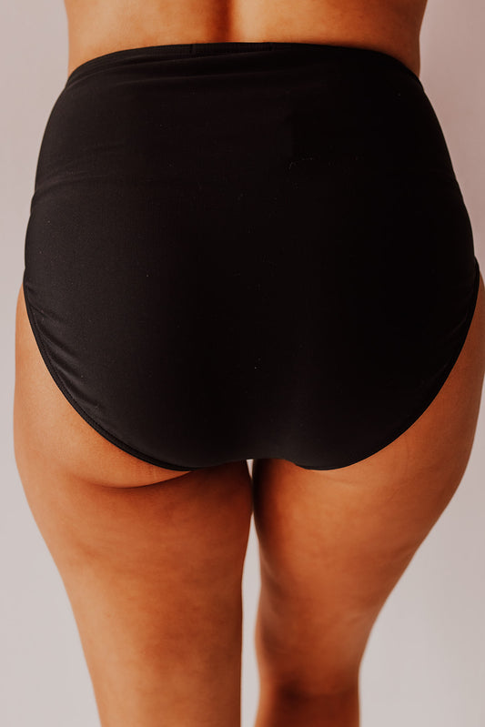 VINTAGE HIGH WAIST SWIM BOTTOM IN BLACK BY PINK DESERT