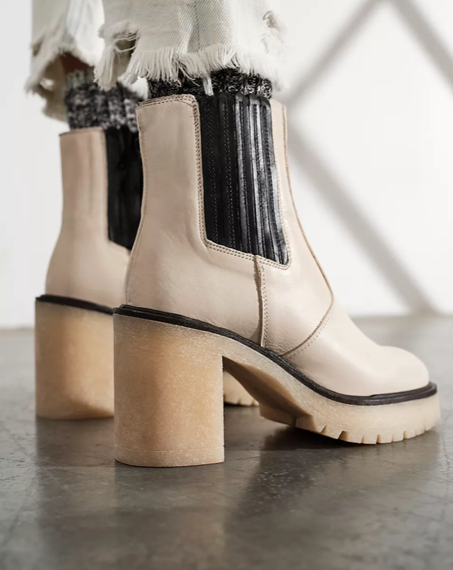 THE FREE PEOPLE JAMES CHELSEA BOOT IN WHITE