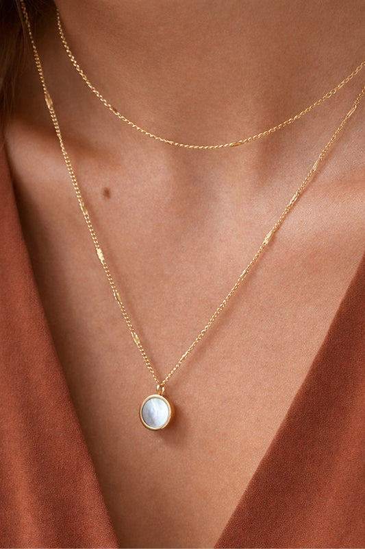 THE LUMEN MOTHER OF PEARL LAYERED NECKLACE