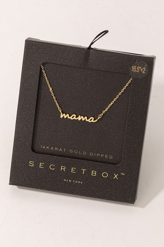 THE MAMA SCRIPT NECKLACE IN GOLD