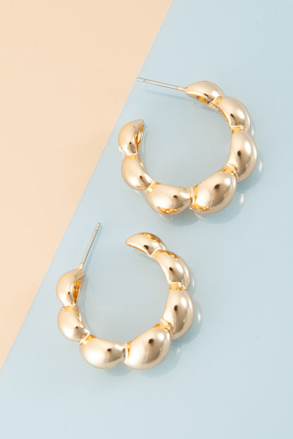 THE TWIST BUBBLE HOOP EARRINGS IN GOLD