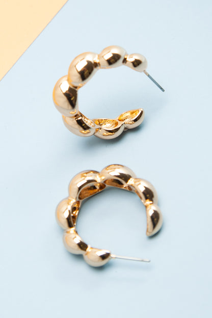 THE TWIST BUBBLE HOOP EARRINGS IN GOLD