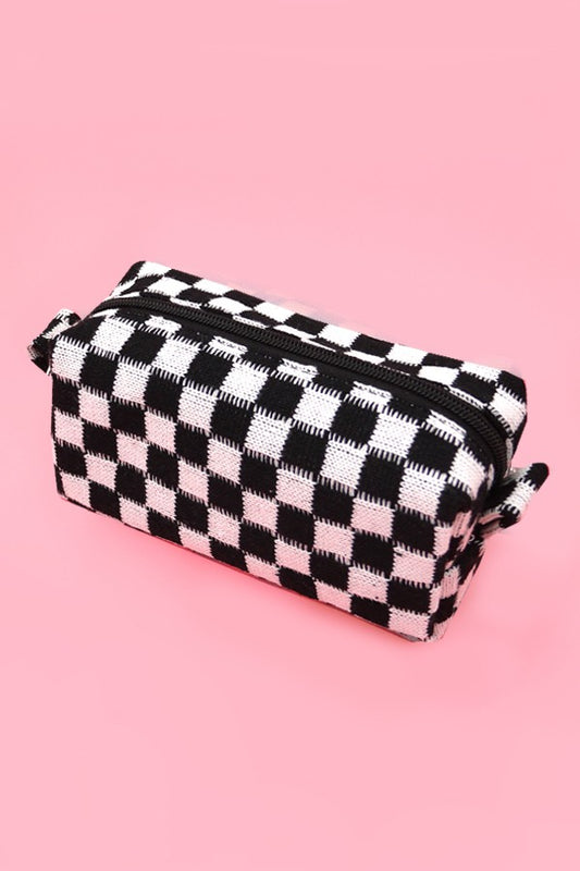 THE CHECKER MAKEUP POUCH