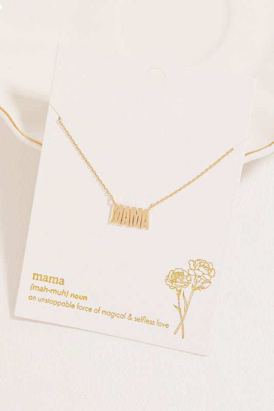 THE MAMA PENDANT NECKLACE IN GOLD