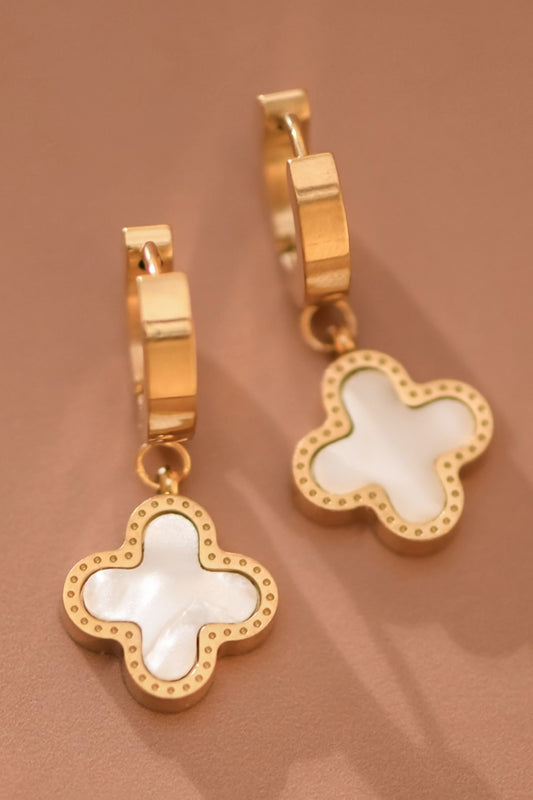 THE LUCKY CLOVER HUGGIE EARRINGS