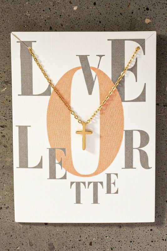 THE STAINLESS STEEL CROSS NECKLACE IN GOLD