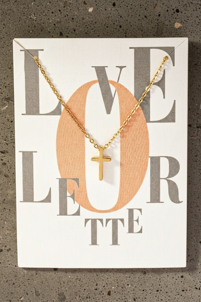 THE STAINLESS STEEL CROSS NECKLACE IN GOLD