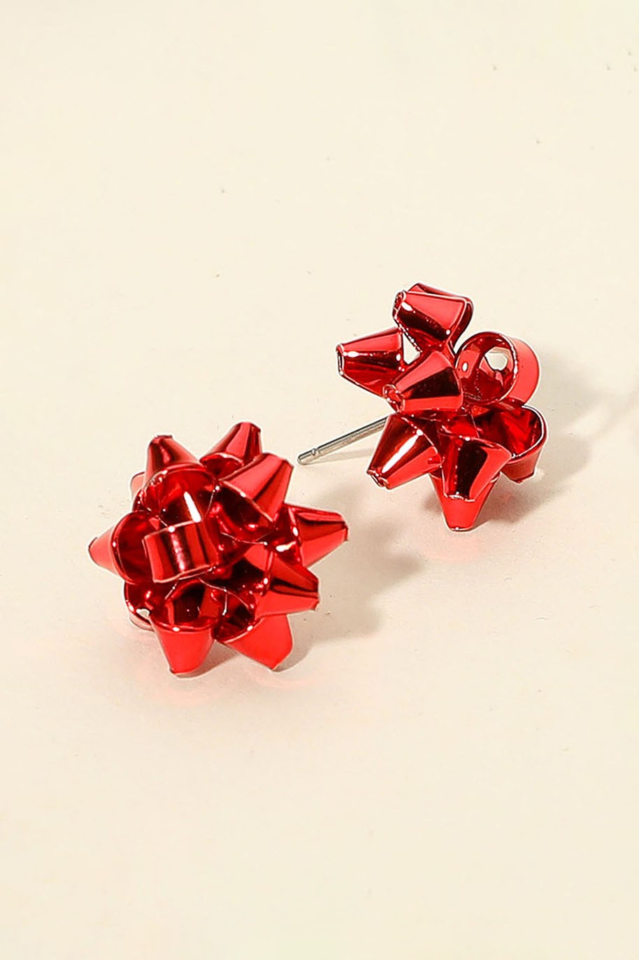THE HOLIDAY BOW STUD EARRINGS SMALL