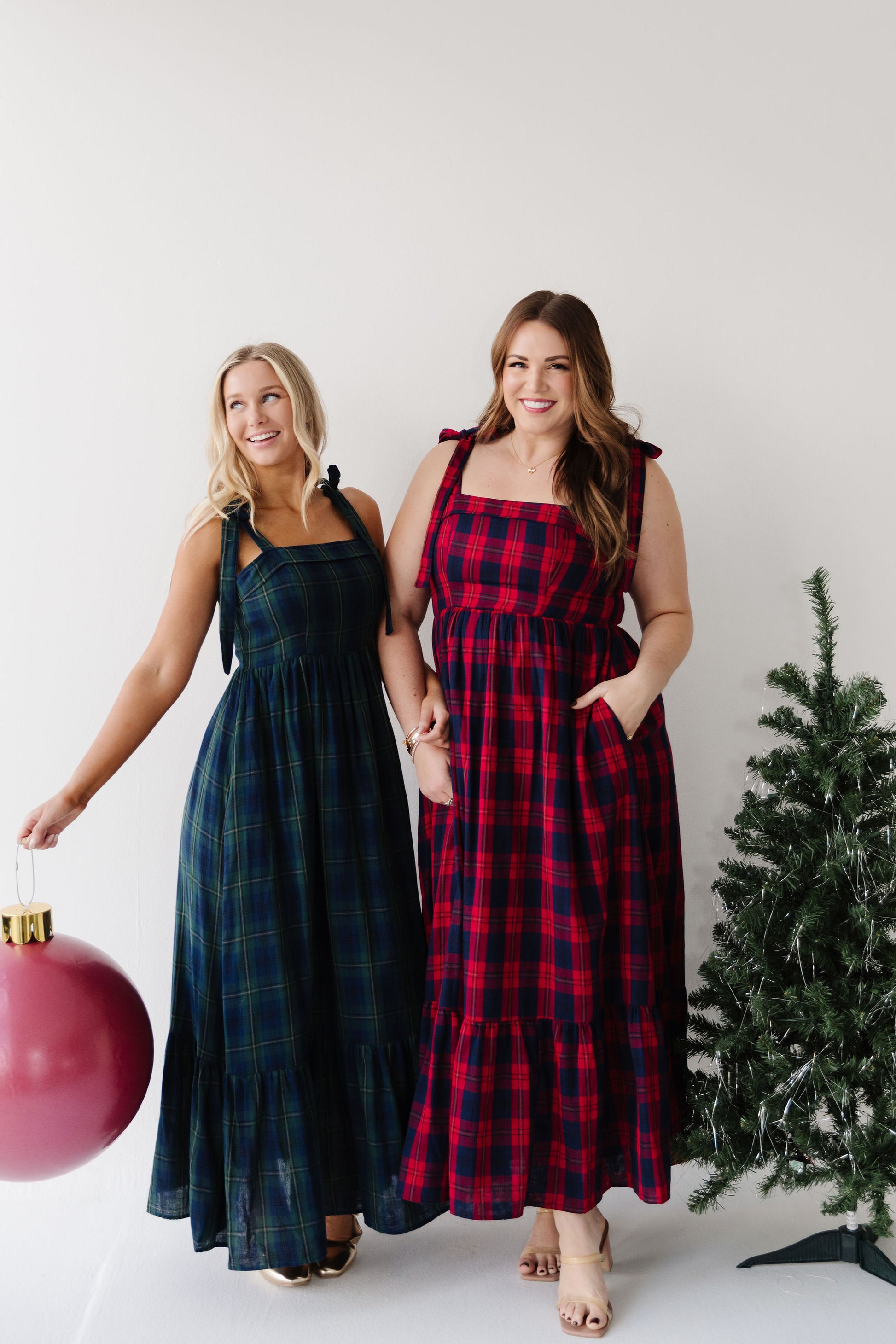 THE KATHERINE TARTAN MAXI IN RED PLAID Pink Desert THE KATHERINE TARTAN MAXI IN RED PLAID Pink Desert