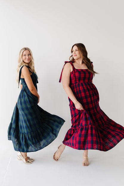THE KATHERINE TARTAN MAXI IN RED PLAID