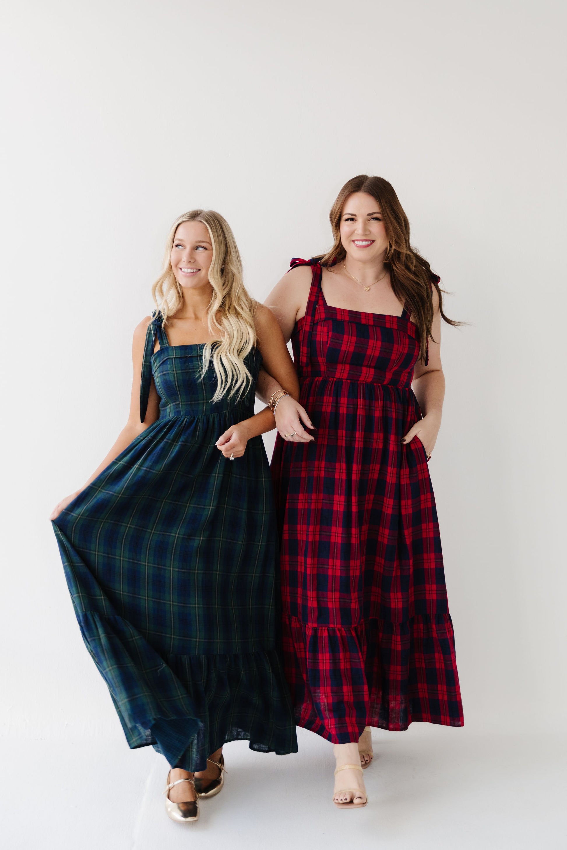 red plaid maxi dress THE KATHERINE TARTAN MAXI IN RED PLAID Large
