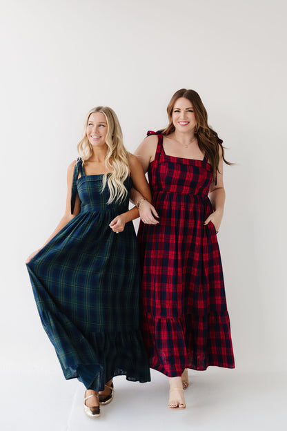 THE KATHERINE TARTAN MAXI IN RED PLAID
