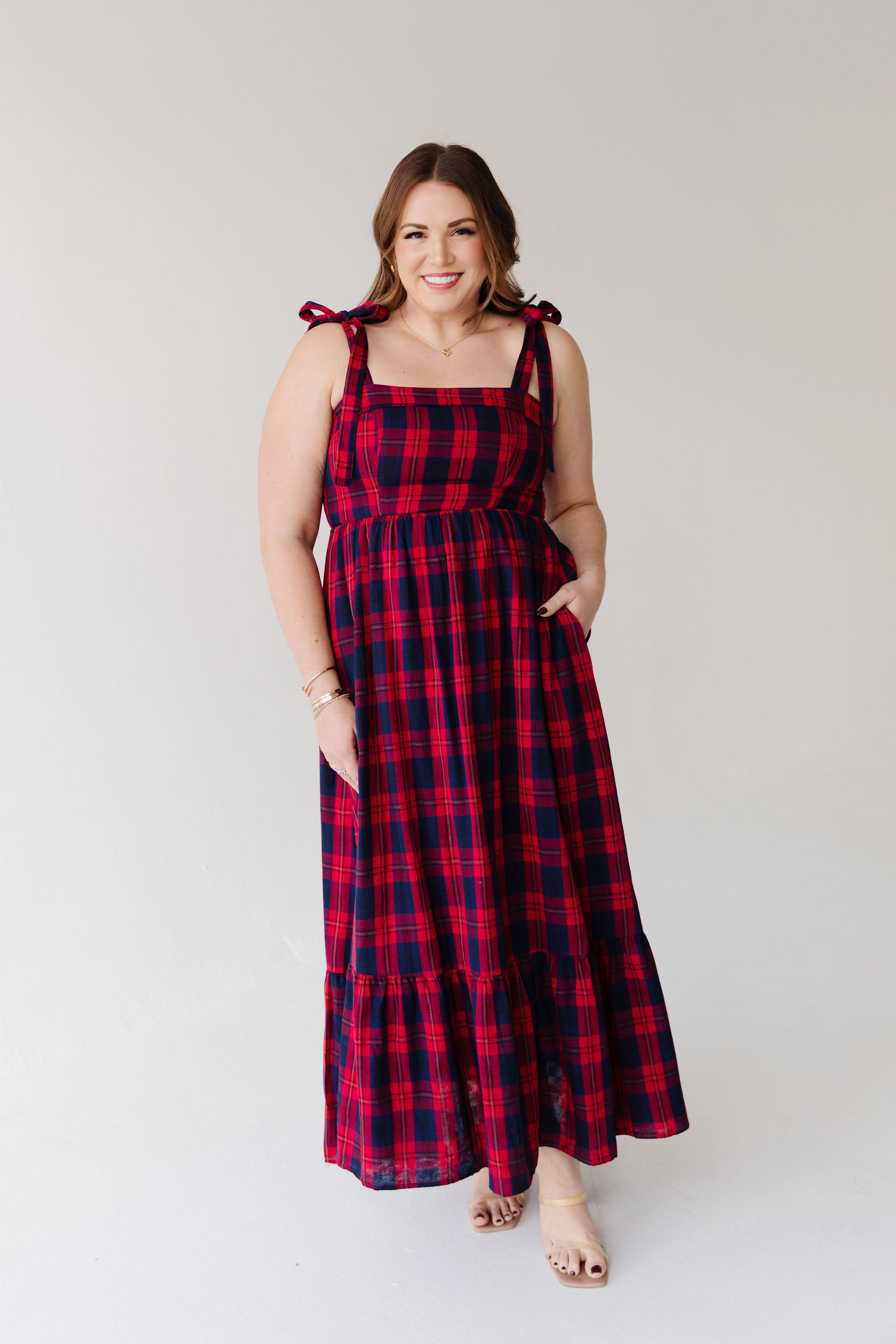 THE KATHERINE TARTAN MAXI IN RED PLAID Large