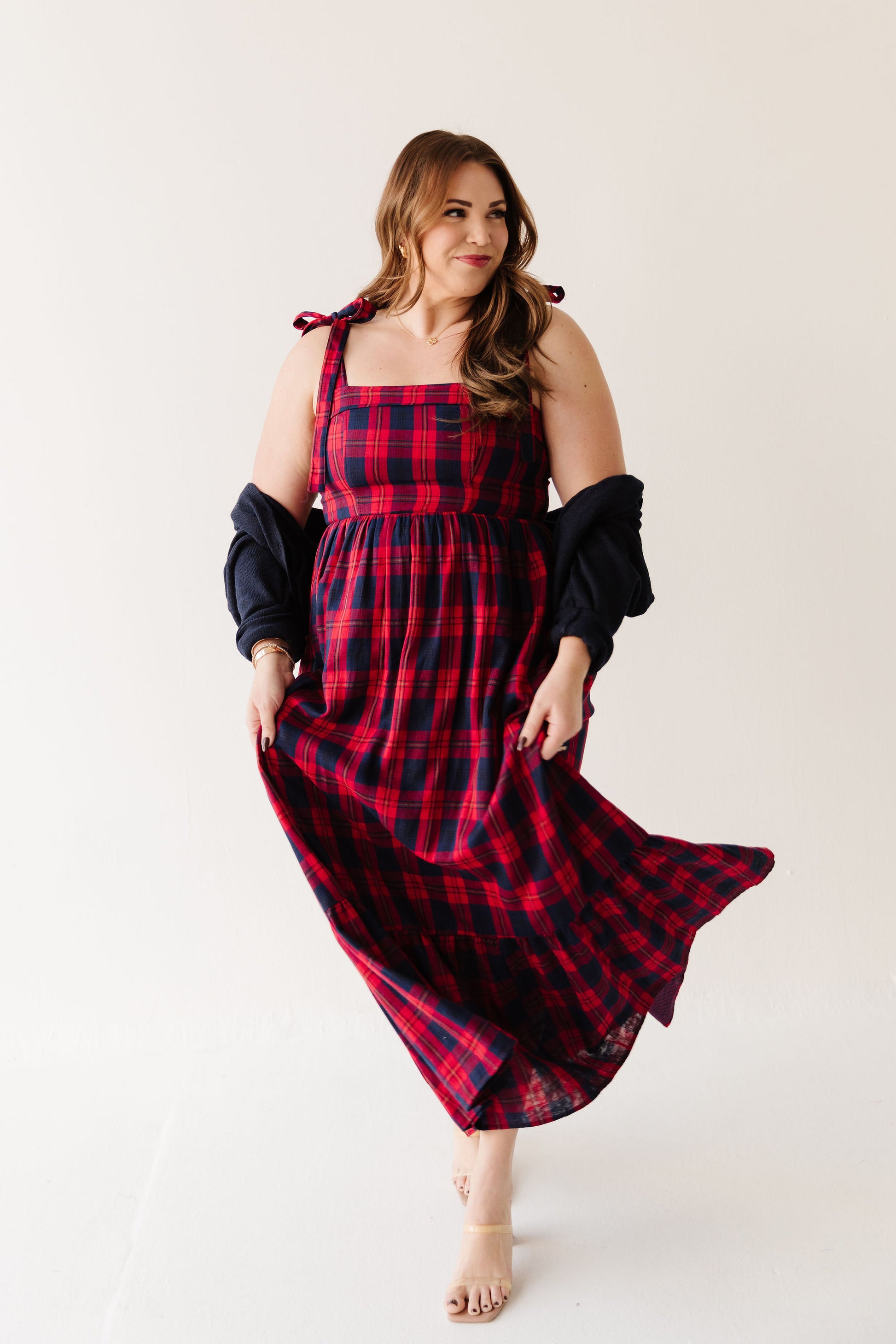 THE KATHERINE TARTAN MAXI IN RED PLAID Large