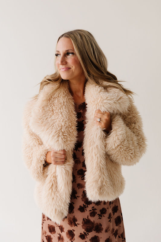 THE FAE FAUX FUR JACKET IN KHAKI