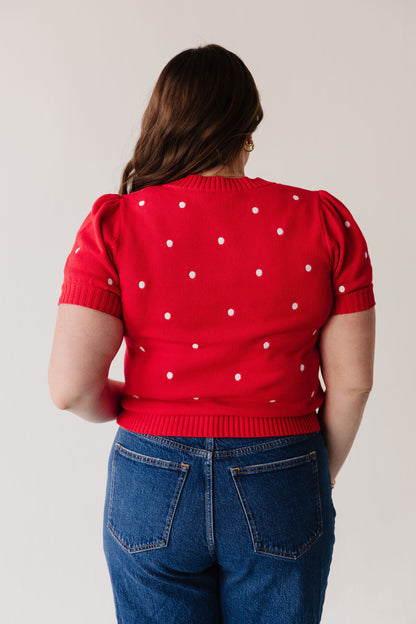 THE PEYTON POLKA DOT SWEATER IN RED