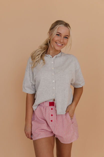 THE JORDAN KNIT CARDIGAN IN HEATHER