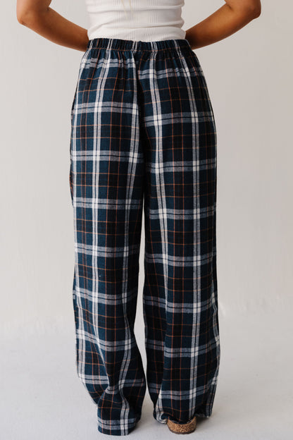 THE JORDY LOUNGE PANTS IN NAVY PLAID