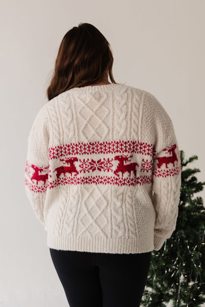 THE REINDEER KNIT SWEATER IN CREAM