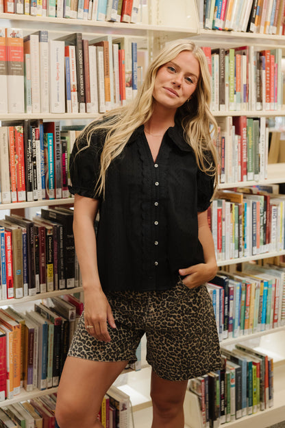 THE PETER COLLARED BLOUSE IN BLACK