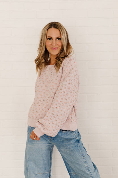 THE EDITH FLORAL PRINT LONG SLEEVE IN BLUSH